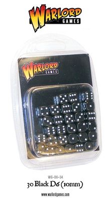 30 Black D6  Dice(10mm)
