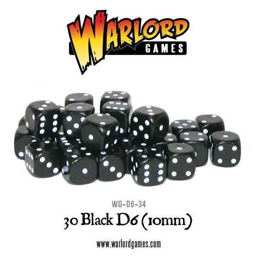 30 Black D6 Dice(10mm)