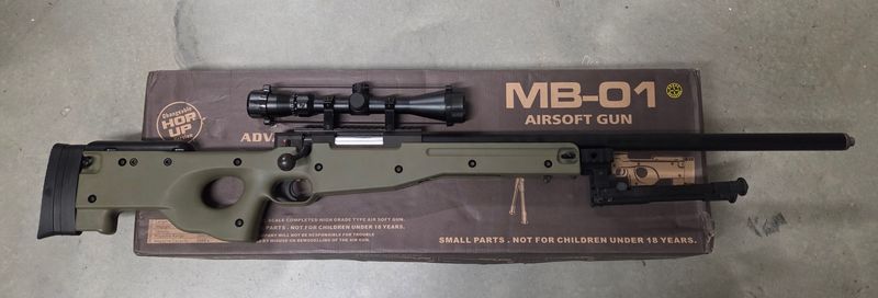 Used - Well Well MB01 (L96) Olive Scope & bipod Used - Well Well MB01 (L96) Olive Scope & bipod