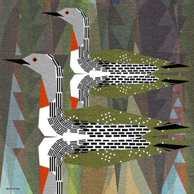 Red Throated Divers Print/Greetings Card