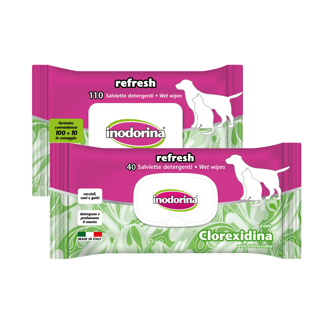 Inodorina Refresh - 110 Salviette Igienizzanti - Con Clorexidina