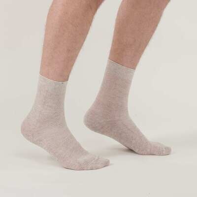 GAUDIE Men's Organic Linen Socks - 5-Pack Breathable Ultra-Thin Mesh Knit Socks In Beige