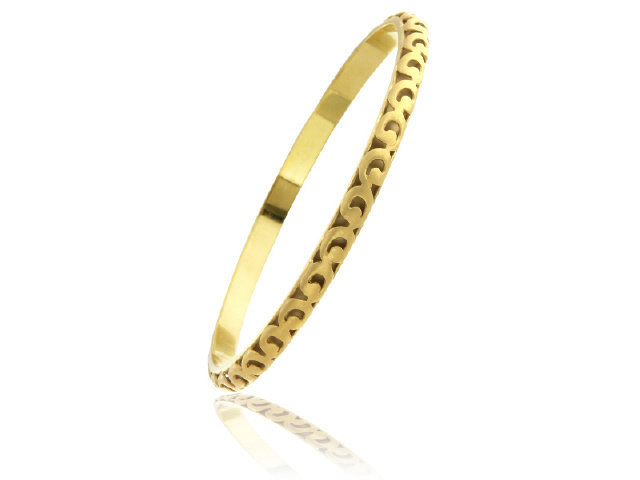 14K Yellow Gold Open Work Bangle