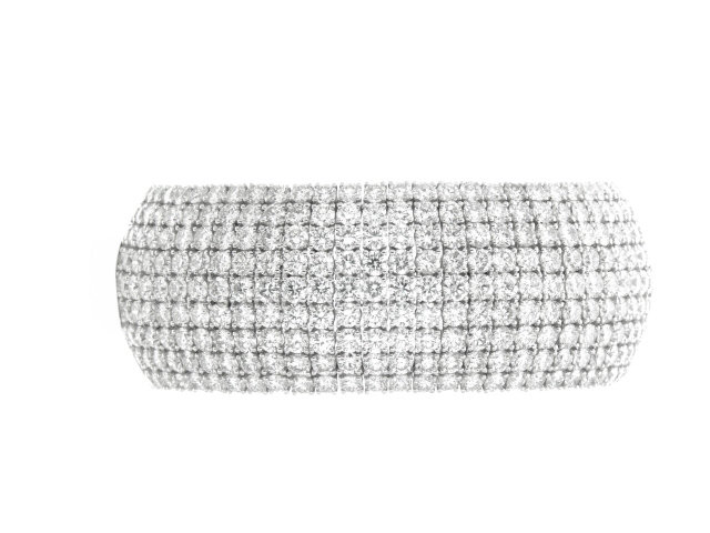 18K White Gold 9-Row Diamond Cuff