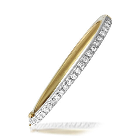 14K Y/G & PLATINUM DIAMOND BRACELET DIAS=2.10CTS
