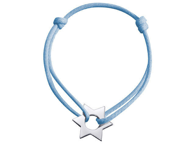 18K W/G BABY STAR BRACELET LIGHT BLUE CHORD