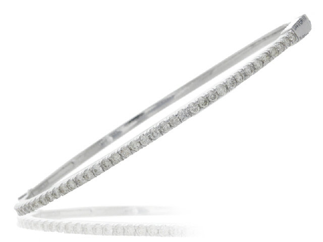 18K White Gold Diamond Bangle