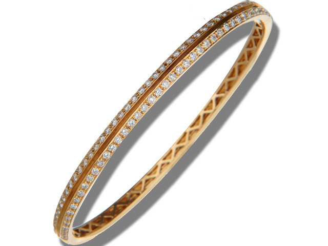 18K Rose Gold Diamond Bangle