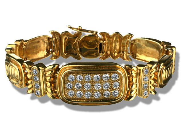 14K Y/G DIAMOND BRACELET W/ 1.75CTS DIA.