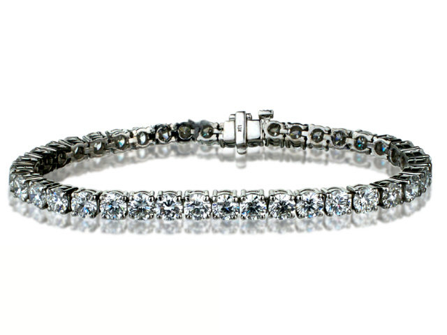 18K W/G DIAMOND TENNIS BRACELET W/ 14.17CTS ROUND DIAM