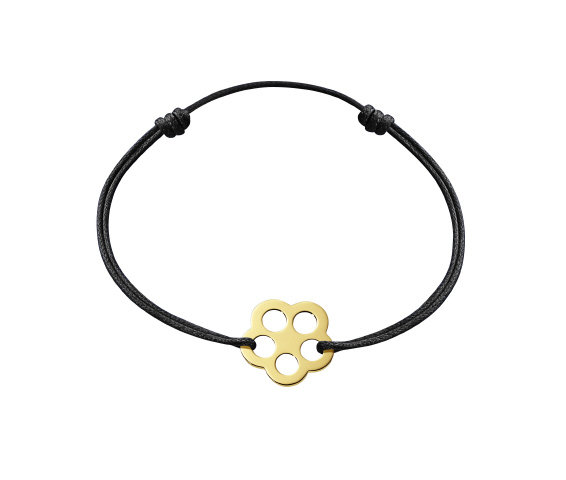 18K Y/G Bubbles Flower Dinh Van Cord Bracelet