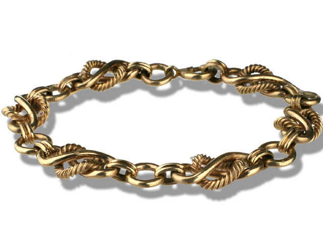 9K Y/G Antique Charm Bracelet