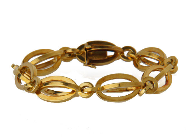 18K Yellow Gold Oval Link Bracelet, 22.8dwts