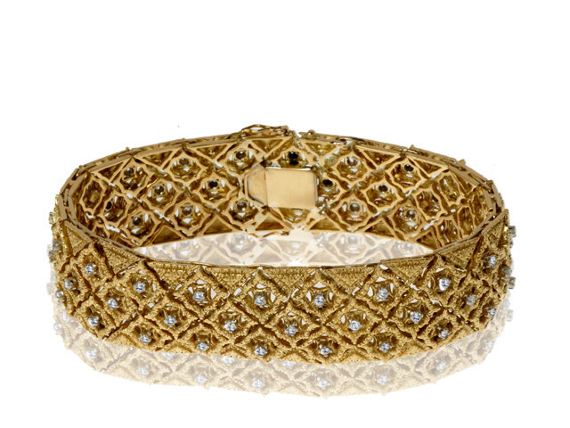 Vintage Diamond Bracelet 18K Yellow Gold
