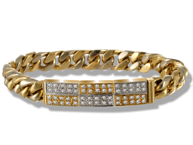 18K Yellow and White Gold Diamond Bracelet