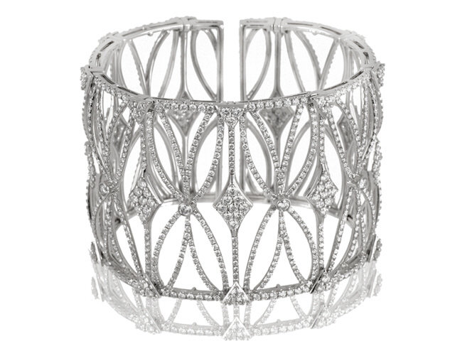 18K White Gold Diamond Cuff Bracelet