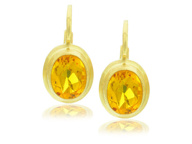 18k y/g 7x5 oval citrine Earring
