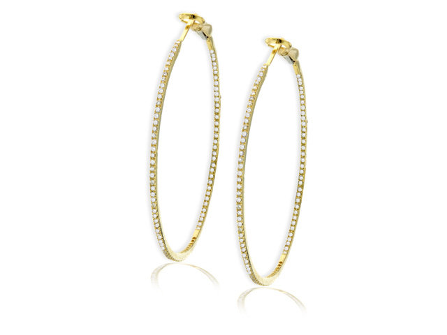 18k y/g Diamond Hoops