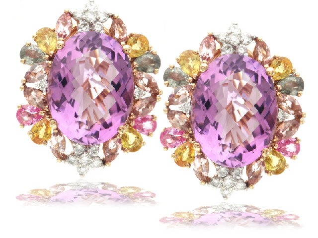 18KR AMETHYST DIA.0.58CT COLOR SAPH TOURM ER