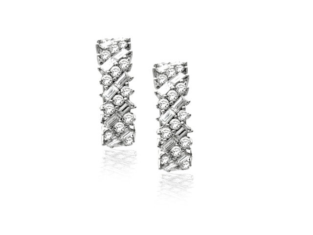 18K W/G DIAMOND EARRINGS