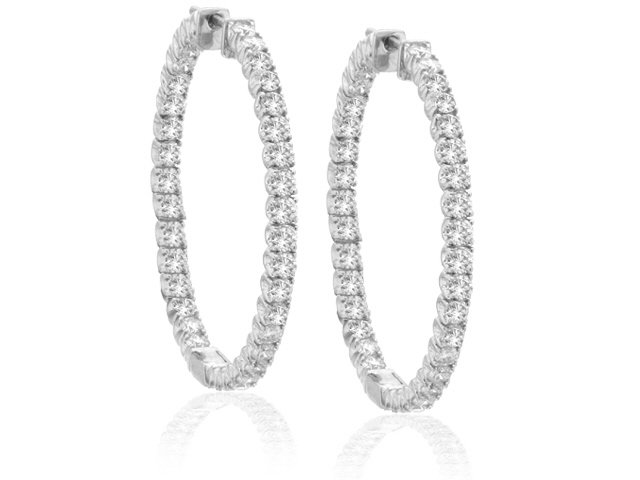 18K W/G DIAMOND HOOPS