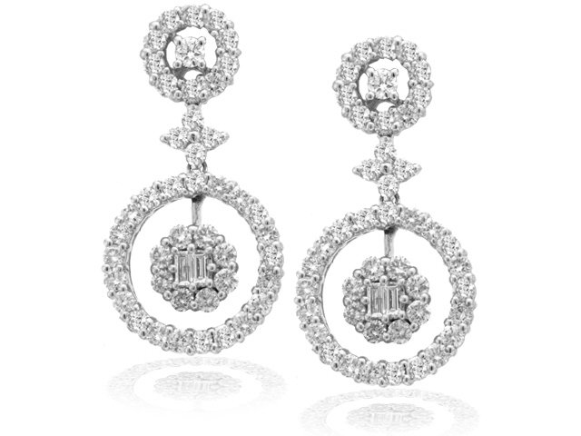 18K W/G DIAMOND EARRINGS