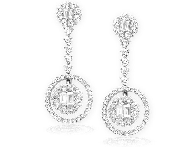 18K W/G DIAMOND EARRINGS