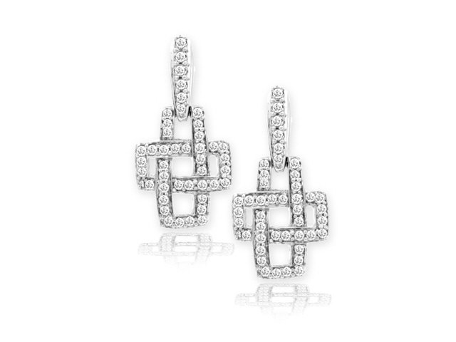 18K W/G DIAMOND EARRINGS