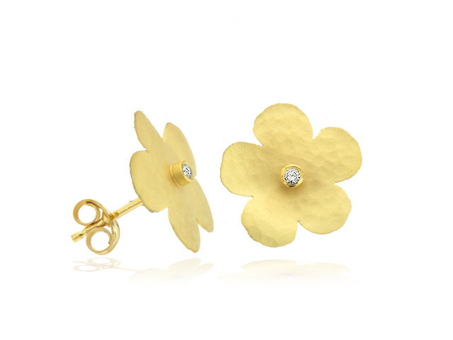 14k y/g Dia Earrings