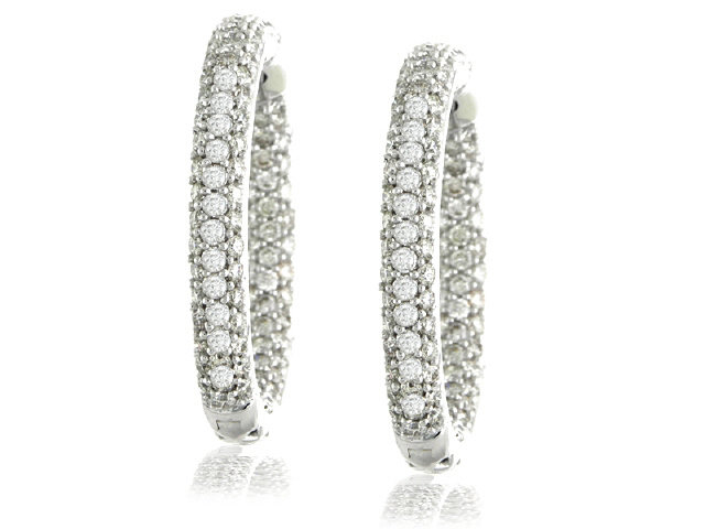 18K W/G DIAMOND HOOPS