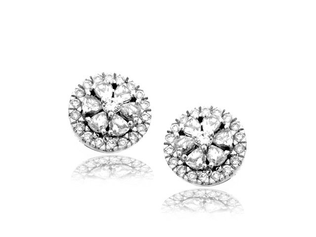 18k w/g Rose cut diamond earring