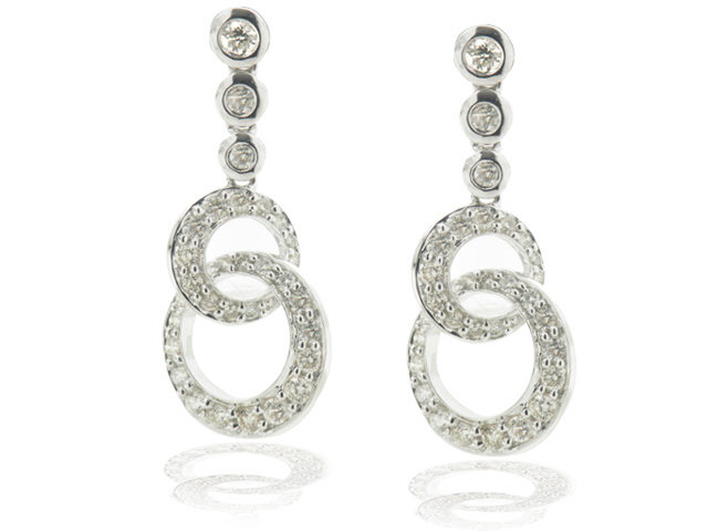 18KW DIAMOND DANGLE EARRING