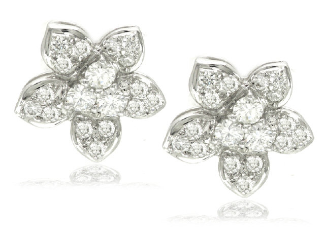 18K W/G DIAMOND EARRINGS