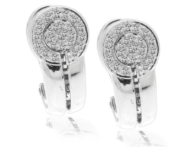 18K W/G DI MODOLO DIAMOND EARRINGS DIA=0.37CTS