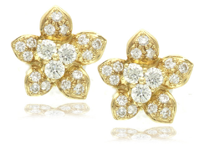 18K Y/G DIAMOND EARRINGS