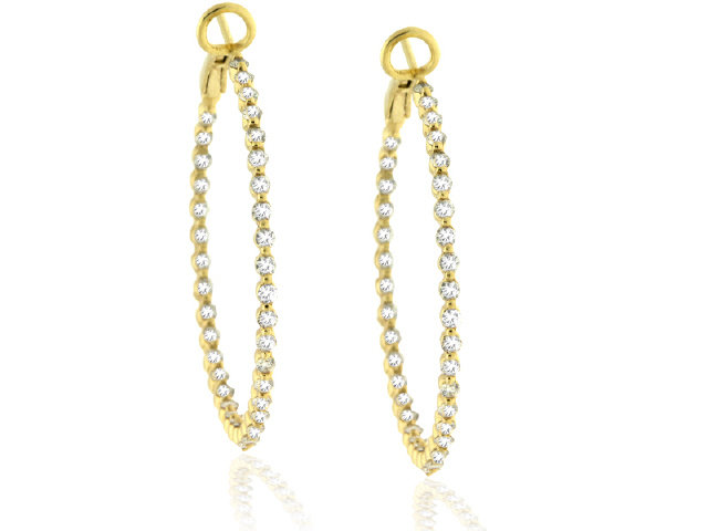 18K Y/G 1.5" DIAMOND HOOPS