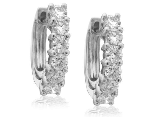 18K W/G DIAMOND EARRINGS