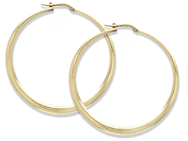 18K R/G HOOP EARRINGS 9.77 DWT