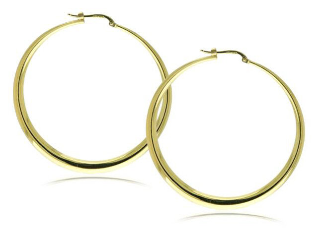 18K Y/G HOOP EARRINGS 9.95 DWT