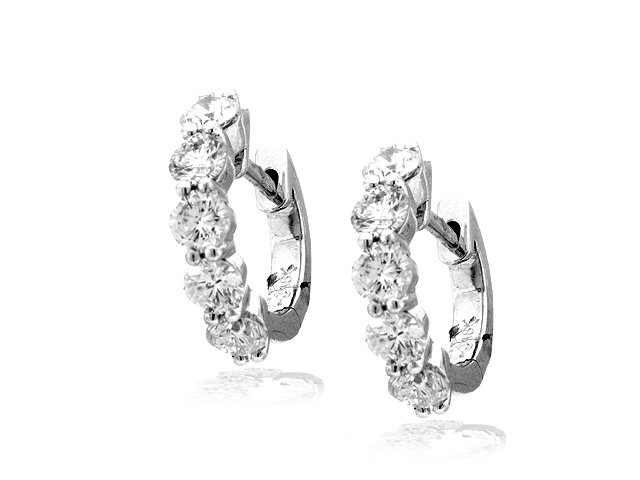 18K W/G DIAMOND HOOPS DIAS=1.24CTS