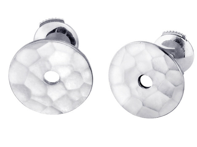 SILVER DINH VAN CHINESE PI EARRINGS 13MM