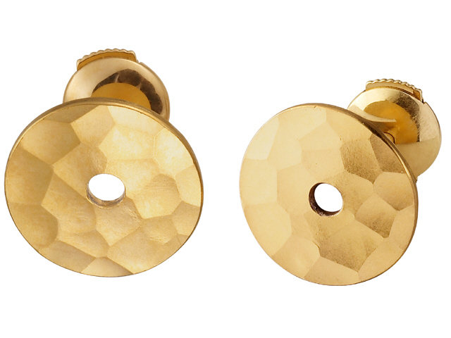 Dinh Van Chinese Pi Gold Stud Earrings
