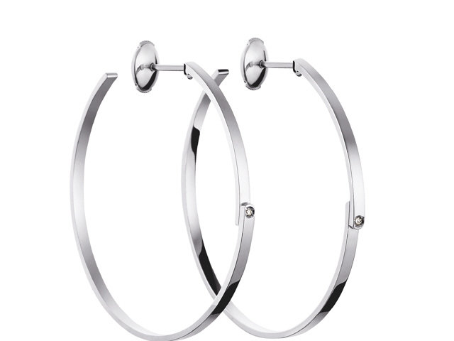 18K W/G DOUBLE SENS HOOPS W/G WDIAS=0.03CTS