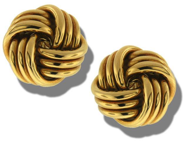 18K Yellow Gold stylized Knot Earrings