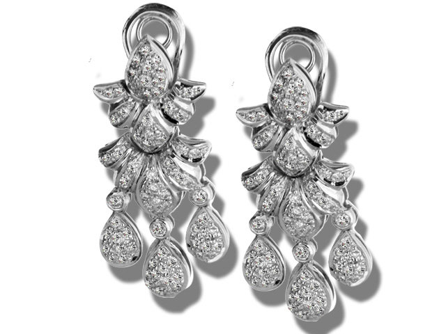 18K White Gold Diamond Earrings