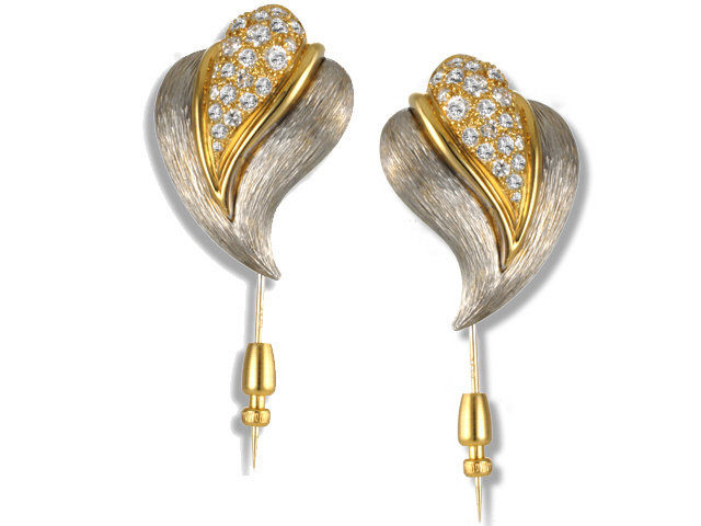 18K Yellow Gold Diamond Earrings