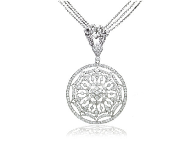 18K WHITE GOLD DIAMOND NECKLACE