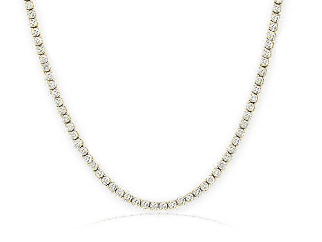 18K Y/G Tennis Necklace 16.39 cts.