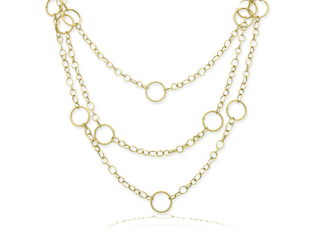 14k Y/G 50" CIRCLE NECKLACE