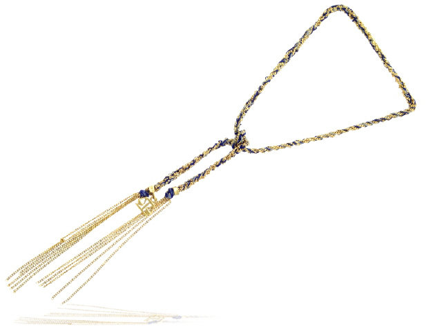 18k y/g denim balance lucky necklace